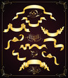 Vector: Set of gold ribbons and design elements Set of gold ribbons and design elements