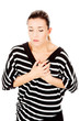 Photo: woman having chest pain woman having chest pain
