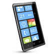 Fictitious  touch smartphone 4 with modern interface. Vector.