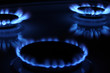 Blue flames of a gas stove
