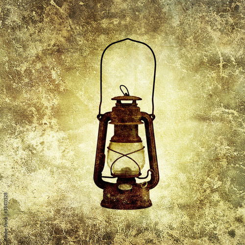 Foto: rusty oil lamp print rusty oil lamp print