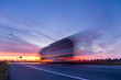 traffic at sunset