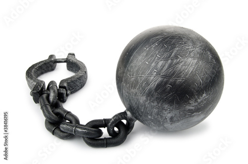 Photo: Metal shackles isolated on the white Metal shackles isolated on the white