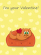 The card for Valentine's Day, the background