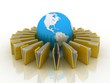 Folders and globe