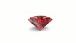 Rotating red heart shaped diamond on white background