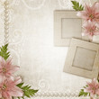 Paper grunge background with pink lily