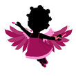 Illustration: Little African American Cupid Girl Illustration Silhouette Little African American Cupid Girl Illustration Silhouette