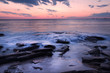 Pink sunset beach