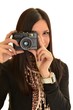 femme avec appareil photo