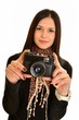 femme avec la camera