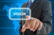 businessman hand pressing vision button