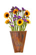 Foto: Pretty Arrangement of Sunflowers in a Wooden Vase Pretty Arrangement of Sunflowers in a Wooden Vase