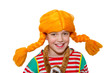 Fröhliches Mädchen mit Verkleidung