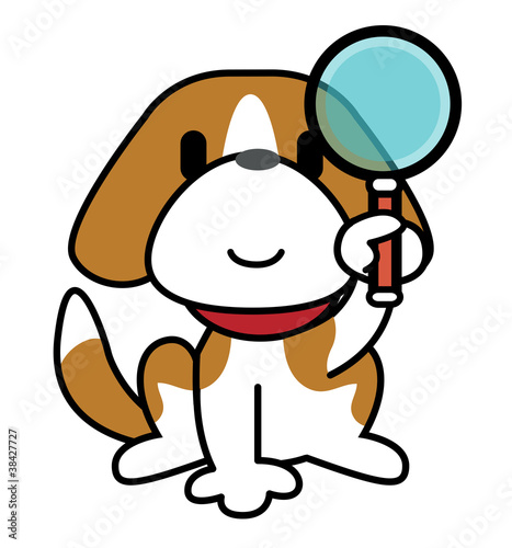 Illustration: Dog-Magnifying glass Dog-Magnifying glass