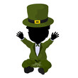 Illustration: Little African American Leprechaun Girl Illustration Silhouette Little African American Leprechaun Girl Illustration Silhouette