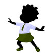 Little African American School Girl Illustration Silhouette Little African American School Girl Illustration Silhouette