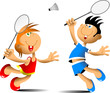 Vector: funny badminton funny badminton