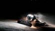 Video: Snow cat, preparation of ski slope during the night front view Snow cat, preparation of ski slope during the night front view