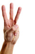 Showing three fingers
