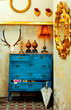 Photo: baroque grunge vintage house with blue drawer baroque grunge vintage house with blue drawer