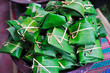 lunch pack wrapped by banana leaf