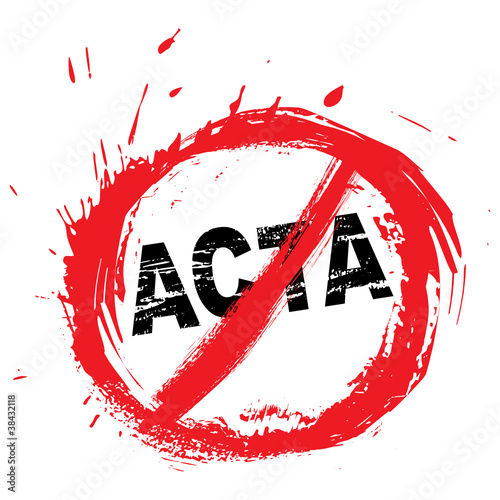 Vektor: Stop ACTA symbol created in grunge style Stop ACTA symbol created in grunge style