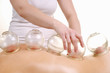 cupping massage - a young woman