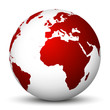 Weltkugel, Erdkugel, Erde, Welt, globale Krise, weltweit, rot