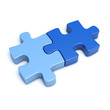 Illustration: Zwei Puzzle-Teilchen Zwei Puzzle-Teilchen