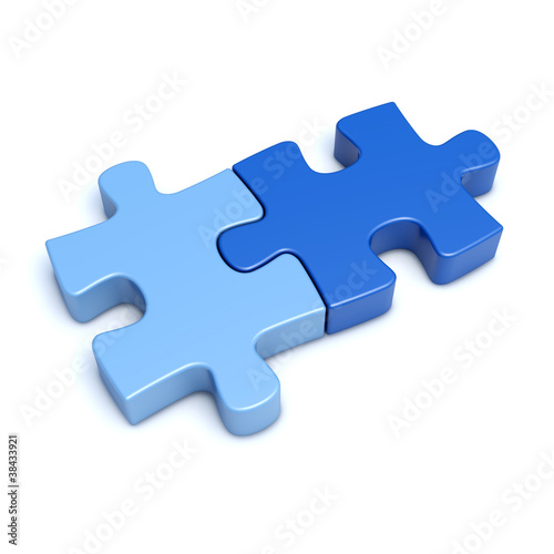 Illustration: Zwei Puzzle-Teilchen Zwei Puzzle-Teilchen