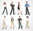 Group cartoon business people
