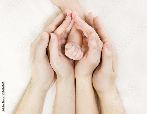 Photo: Baby's hand inside parent's hands Baby's hand inside parent's hands