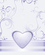 Lilac heart on the decorative background