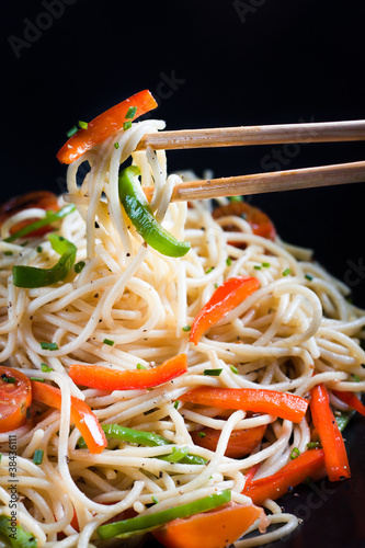 Photo: Spaghetti sautéed with vegetables Spaghetti sautéed with vegetables