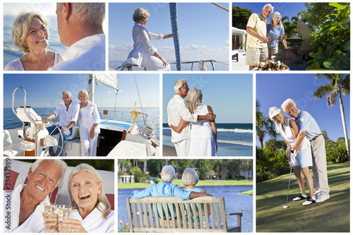 Photo: Montage of Senior People Lifestyle Golf & Sailing Montage of Senior People Lifestyle Golf & Sailing