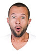 Shocked and Scared man on a white background
