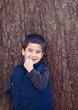 Shy Smiling Little Boy