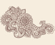 Henna Anstract Flowers Paisley Design Element Vector