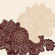 Henna Flowers Doodle Silhouette Vector