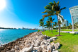 Beautiful park South Pointe in Miami Beach, Florida