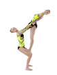 two young acrobats dance in free program