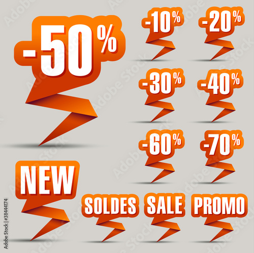 Vettoriale: Origami - promo, sale, new, soldes Origami - promo, sale, new, soldes