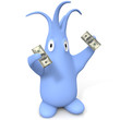 Dollarscheine in der Hand halten