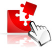 Puzzle 3d in rot mit Cursor