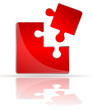 Puzzle 3d in rot