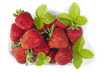 Basket of fresh strawberries with its leaves (isolated on white) Basket of fresh strawberries with its leaves (isolated on white)