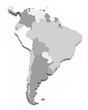 Illustration: 3D south america map on white 3D south america map on white