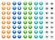 Round media icon set