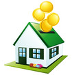 Green house piggy bank with garden. Green house piggy bank with garden.